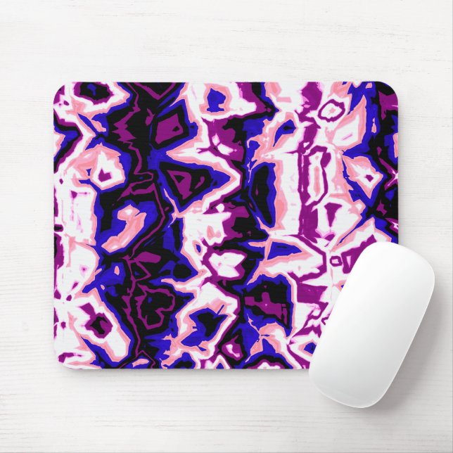 Funky Boho Retro Marbled Stripes Genderfluid Pride Mouse Mat (With Mouse)