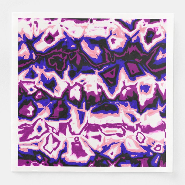 Funky Boho Retro Marbled Stripes Genderfluid Pride Napkin (Front)