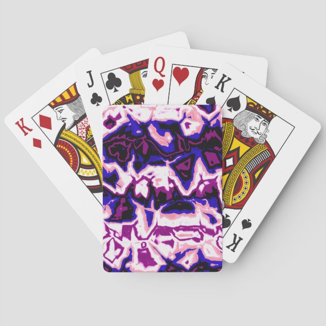 Funky Boho Retro Marbled Stripes Genderfluid Pride Playing Cards (Back)
