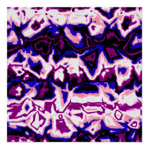 Funky Boho Retro Marbled Stripes Genderfluid Pride Poster