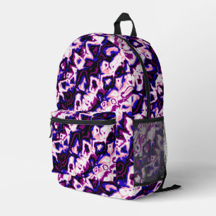 Funky Boho Retro Marbled Stripes Genderfluid Pride Printed Backpack