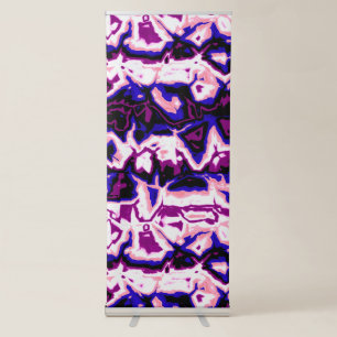 Funky Boho Retro Marbled Stripes Genderfluid Pride Retractable Banner