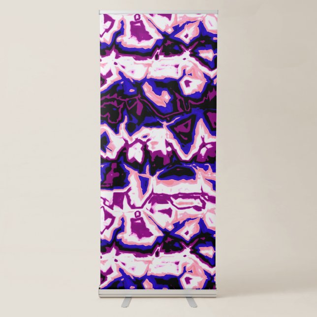Funky Boho Retro Marbled Stripes Genderfluid Pride Retractable Banner (Front)