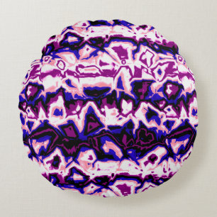 Funky Boho Retro Marbled Stripes Genderfluid Pride Round Cushion