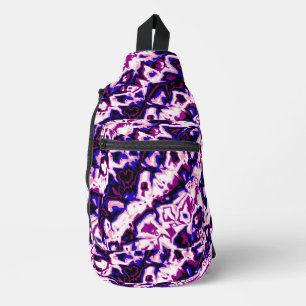 Funky Boho Retro Marbled Stripes Genderfluid Pride Sling Bag