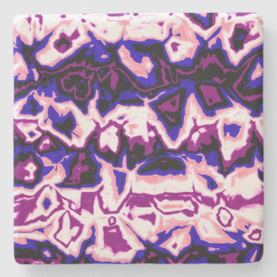 Funky Boho Retro Marbled Stripes Genderfluid Pride Stone Coaster