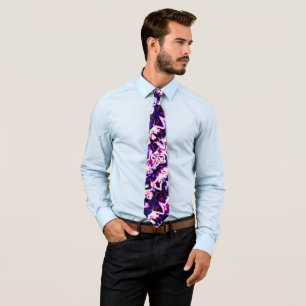 Funky Boho Retro Marbled Stripes Genderfluid Pride Tie