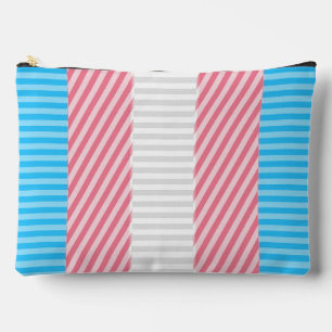 Funky Boho Stripe Abstract Transgender Pride Flag Accessory Pouch