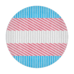 Funky Boho Stripe Abstract Transgender Pride Flag Cutting Board
