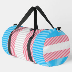 Funky Boho Stripe Abstract Transgender Pride Flag Duffle Bag