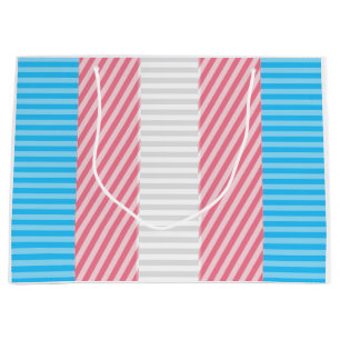 Funky Boho Stripe Abstract Transgender Pride Flag Large Gift Bag