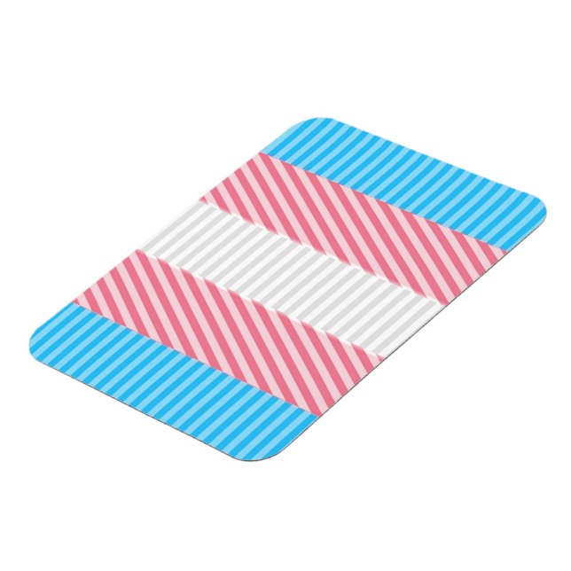 Funky Boho Stripe Abstract Transgender Pride Flag Magnet (Left Side)