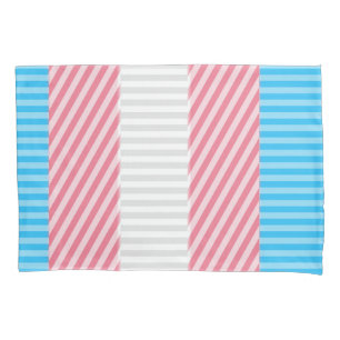 Funky Boho Stripe Abstract Transgender Pride Flag Pillowcase