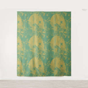 Funky Boho Zine Style Print Pattern Wall Tapestry