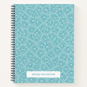 Funky Bold Abstract Turquoise Geometric Pattern  Notebook