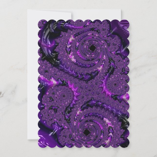 Funky Bold Boho Purple Digital Abstract Fractal (Front)
