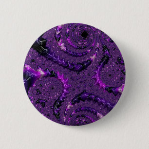Funky Bold Boho Purple Digital Abstract Fractal 6 Cm Round Badge