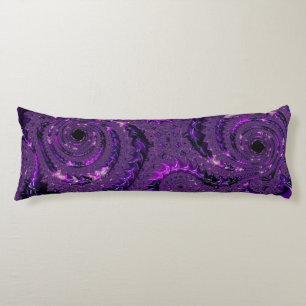 Funky Bold Boho Purple Digital Abstract Fractal Body Cushion