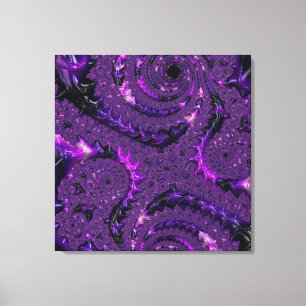Funky Bold Boho Purple Digital Abstract Fractal Canvas Print