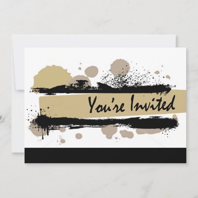 Funky Bold Grunge Splatter Birthday Party (aqua) Invitation (Front)