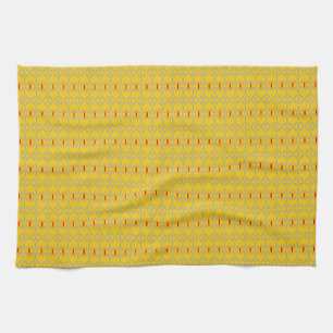 funky bold on mustard kitchen towel tea towel