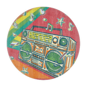 Funky Boom Box Colourful Design Cutting Board