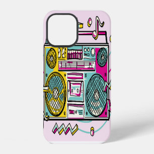 Funky Boombox Colourful Drawn Design iPhone 12 Case