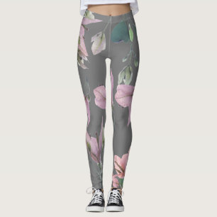 Funky Bougainvillea Plant Flowers Print Leggings