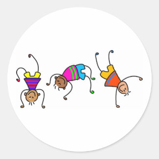 Funky Boys Classic Round Sticker