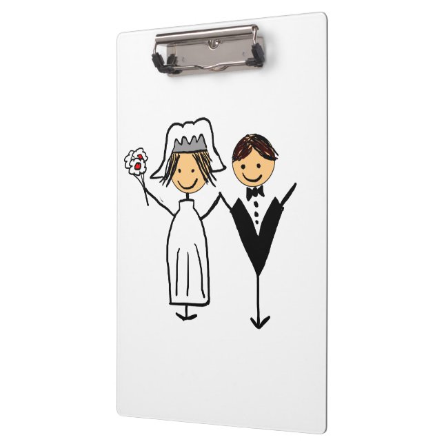 Funky Bride & Groom Clipboard (Left)