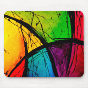 Funky Bright Abstract Art Painting Mouse Mat