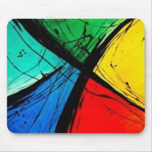 Funky Bright Abstract Art Painting Mouse Mat