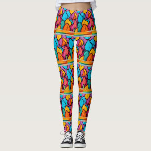 Funky bright and fun yoga pants long length