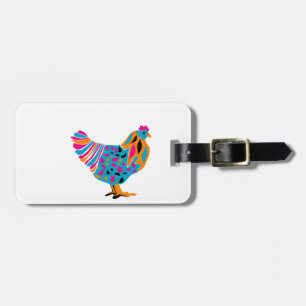 Funky Bright Chicken Luggage Tag