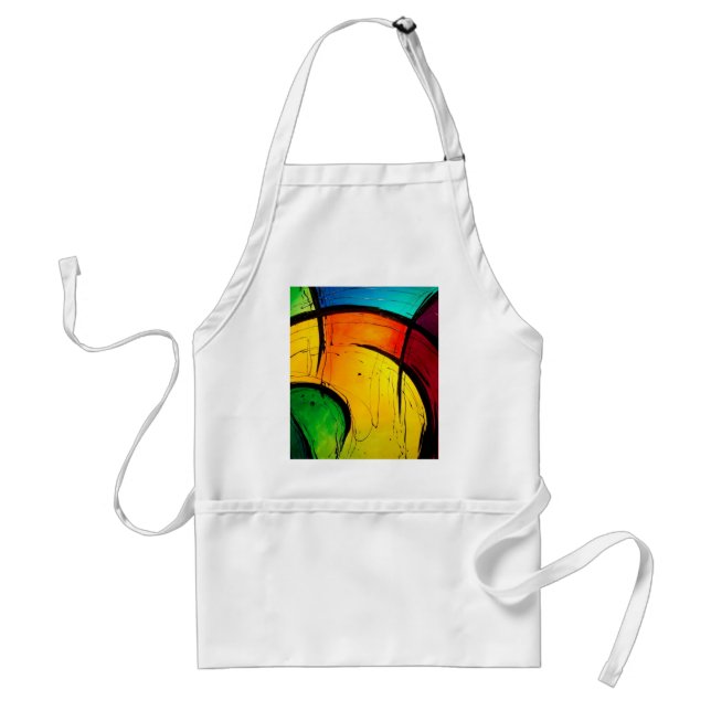 Funky Bright Colours Abstract Art Standard Apron (Front)