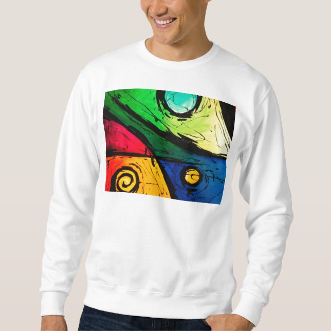 Funky Bright Colours Abstract Art Sweatshirt (Front)