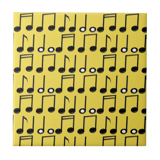Funky Bright Musical Notes Pattern Tile (Front)