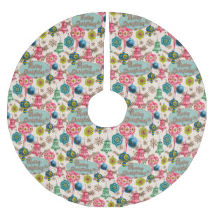 Funky Bright Retro Christmas   Brushed Polyester Tree Skirt