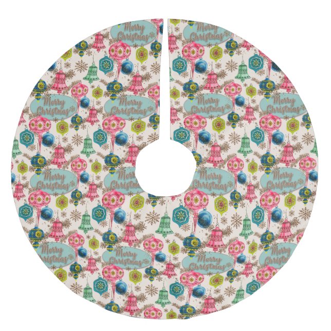 Funky Bright Retro Christmas   Brushed Polyester Tree Skirt (Front)