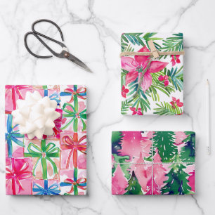 Funky Brights Christmas Themed  Wrapping Paper Sheet