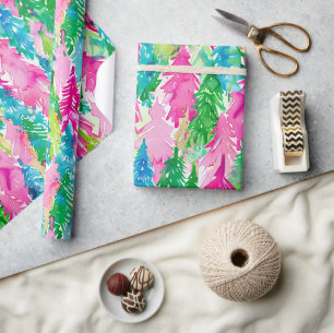 Funky Brights Christmas Tree Wrapping Paper