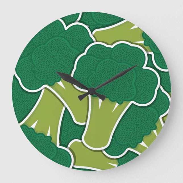 Funky broccoli large clock (Front)