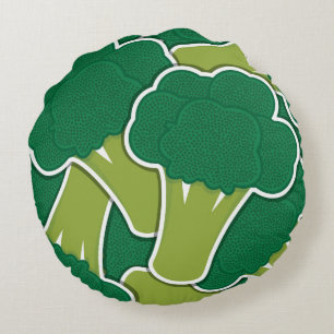 Funky broccoli round cushion