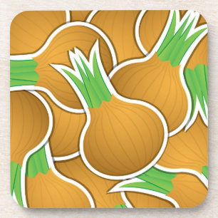 Funky brown onions coaster