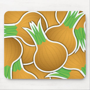 Funky brown onions mouse mat