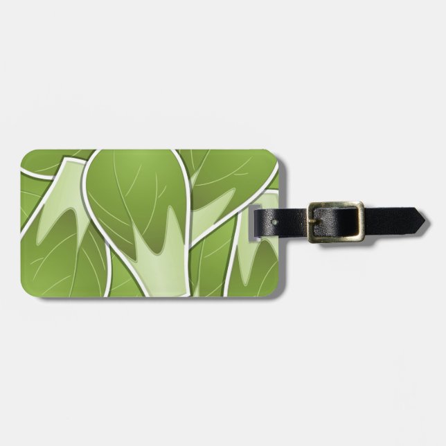 Funky brussel sprout luggage tag (Front Horizontal)
