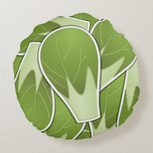 Funky brussel sprout round cushion