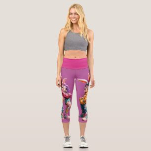 Funky Bunny Teen Couple Capri Leggings