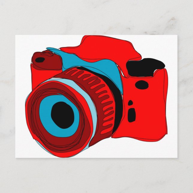 Funky camera graphic illustration postcard (Front)