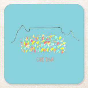 Funky Cape Town Table Mountain Colourful Coaster